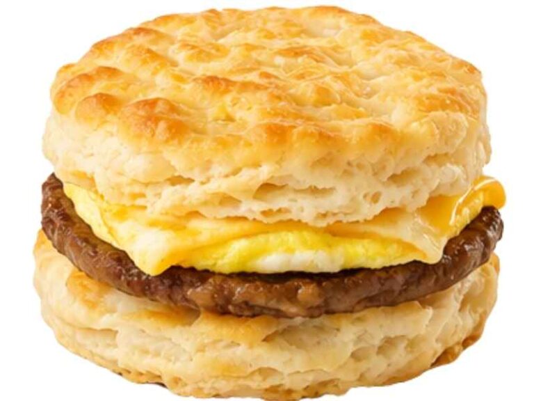 Biscuit Sandwich price $4.39 with 665 calories egg sausage and cheese on a warm biscuit