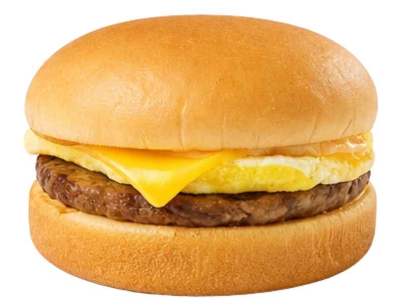Breakfast on a Bun price $4.39 with 525 calories egg sausage and cheese on a bun