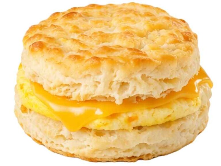 Egg and Cheese Biscuit price $2.99 with 425 calories scrambled egg and melted cheese on a warm biscuit