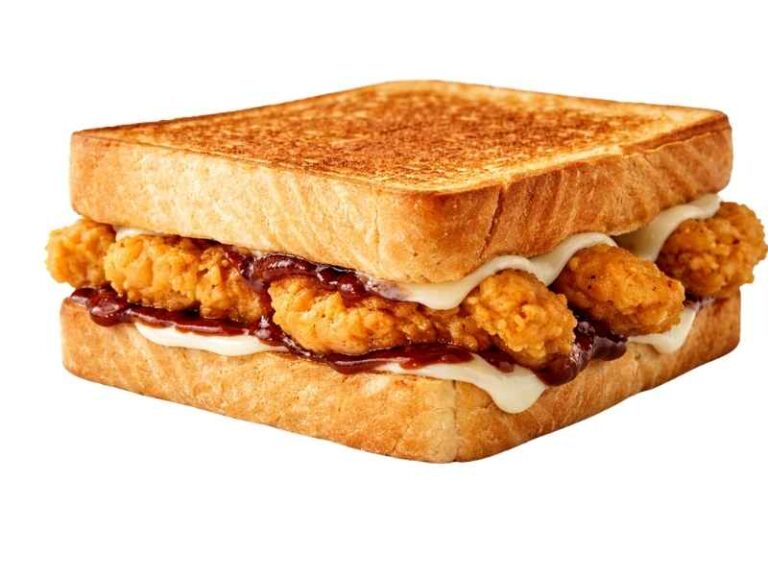 Honey BBQ Chicken Strip Sandwich price $7.89 with 910 calories crispy chicken strips honey BBQ sauce on a bun