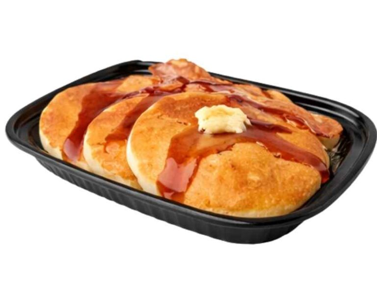 Pancake Platter price $4.79 with 945 calories three pancakes with eggs sausage and hash browns