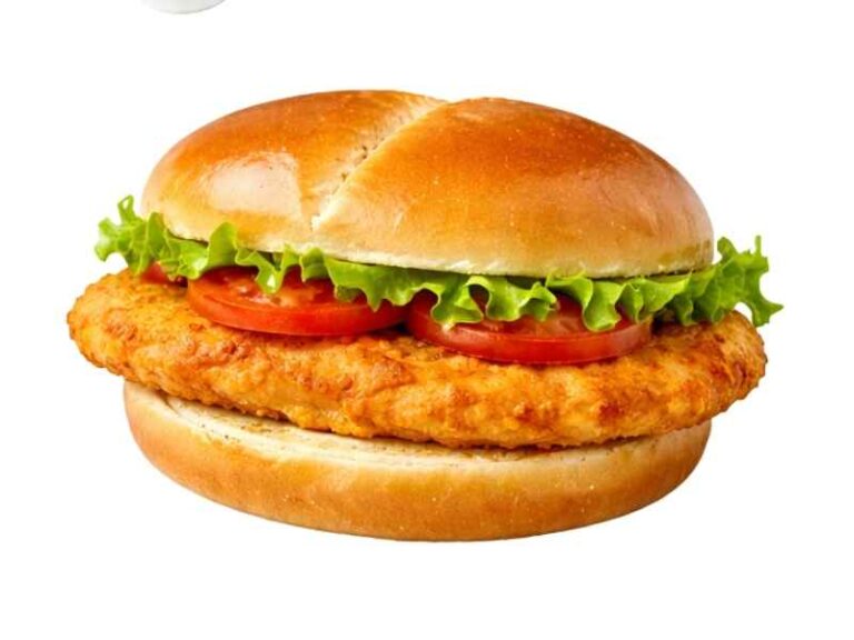 Whatachick'n Sandwich price $5.99 with 540 calories crispy chicken fillet with lettuce tomatoes on a toasted bun